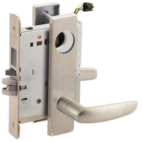 Lock Electric Mortise Lock Satin Nickel Plated Clear Coated