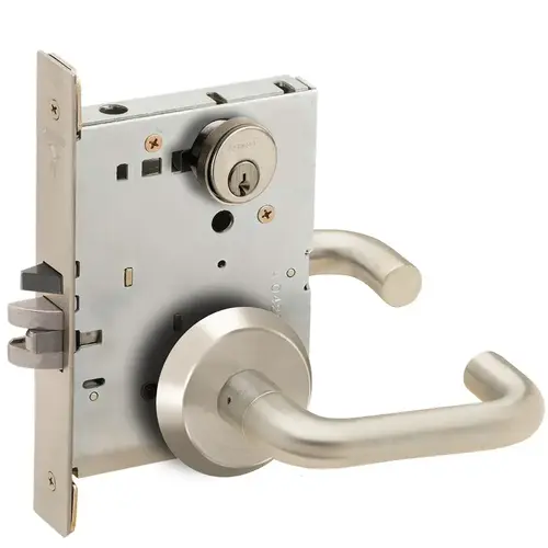 Storeroom Mortise Lock C Keyway with 03 Lever and C Rose Satin Nickel Finish