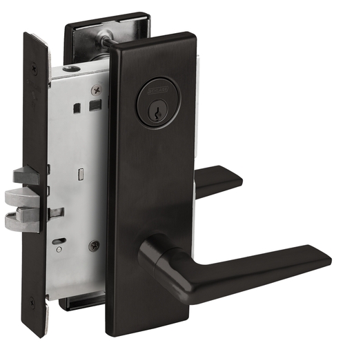 Storeroom Mortise Lock with C Keyway with 05 Lever and N Escutcheon Matte Black Finish