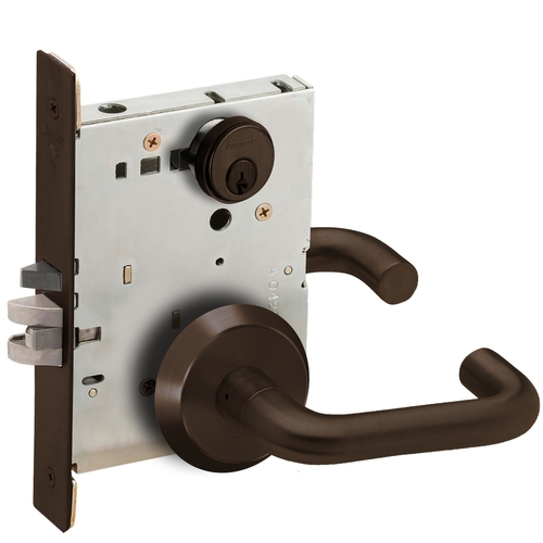 Storeroom Mortise Lock C Keyway with 03 Lever and C Rose Oil Rubbed Bronze Finish