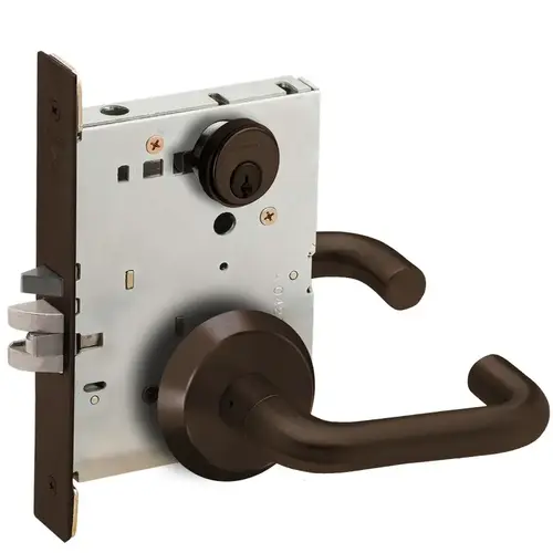 Storeroom Mortise Lock C Keyway with 03 Lever and C Rose Aged Bronze Finish