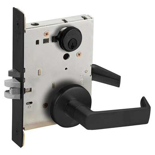 Storeroom Mortise Lock with C Keyway with 06 Lever and B Rose Matte Black Finish