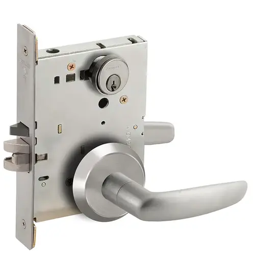 Storeroom Mortise Lock C Keyway with 07 Lever and C Rose Satin Stainless Steel Finish