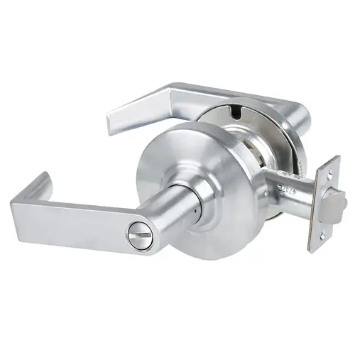 ALX Series Grade 2 Privacy Tactile Rhodes Lever Lock with 47267038 Springlatch and 47267101 ANSI Strike Antimicrobial Satin Chrome Finish