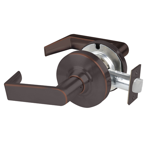 ALX Series Grade 2 Passage Rhodes Lever Lock with 47267038 Springlatch and 47267101 ANSI Strike Aged Bronze Finish