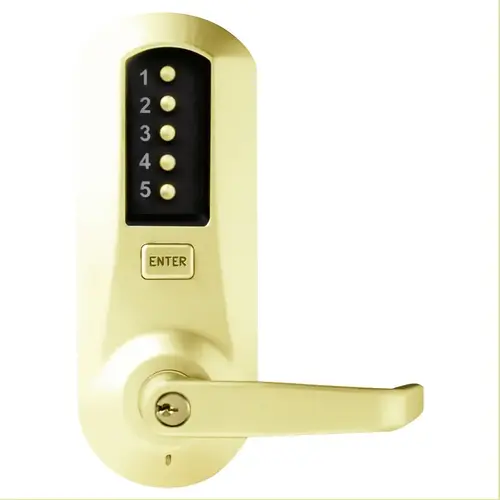 Combination Lever Lock Passage Interior Combination Change 2-3/4" Backset 1/2" Throw Latch Bright Brass