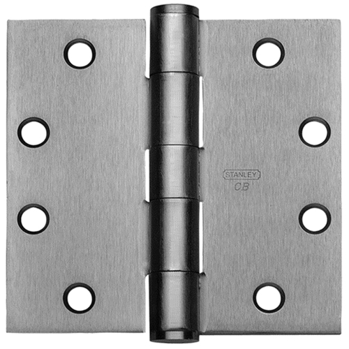 Three Knuckle Concealed Bearing Architectural Hinge, Steel Full Mortise, Heavy Weight, 4-1/2 In. by 4-1/2 In., Square Corner, Non-Removable Pin, Satin Chrome