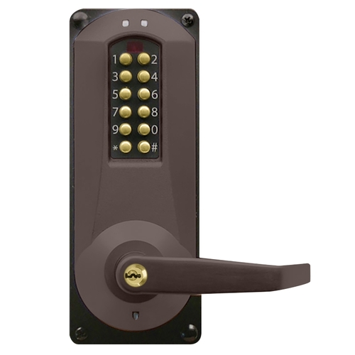 E-Plex Back to Back Mortise Lock, 100 Access Codes, 3,000 Audit Events, KIL, Schlage C Keyway, Dark Bronze with Brass Accents