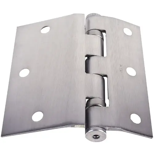 Five Knuckle Ball Bearing Architectural Hinge, Steel Full Surface, Standard Weight, 4-1/2 In. by 4-1/2 In., Square Corner, Satin Chrome