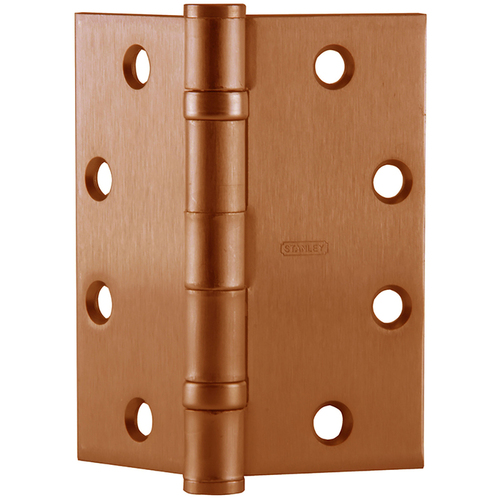 Five Knuckle Concealed Conductor Ball Bearing Architectural Hinge, Steel Full Mortise, Standard Weight, 4-1/2" x 4-1/2", Square Corner, 4-Wire, Satin Bronze Clear Coated