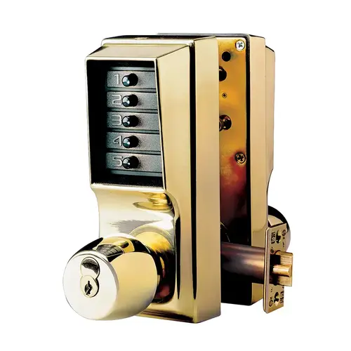 Pushbutton Lock Bright Brass