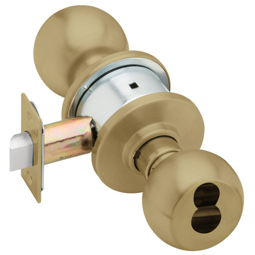 A Series Storeroom Orbit Lock Less Full Size Core with 11096 Latch 10001 Strike Antique Brass Finish