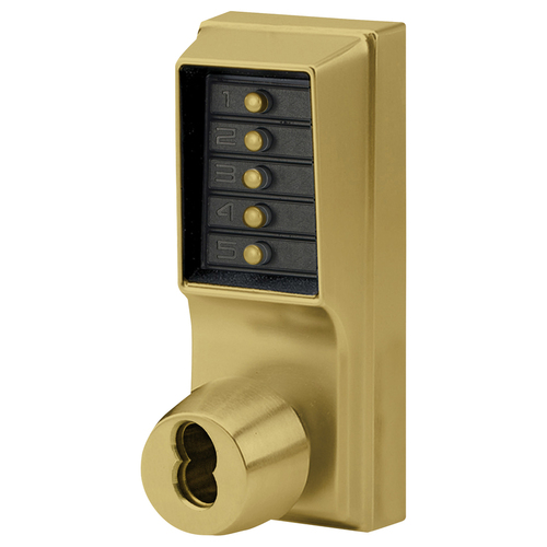 Pushbutton Lock Satin Brass Blackened Satin Relieved Clear Coated