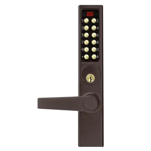 Pushbutton Lock Dark Bronze Brass Accents