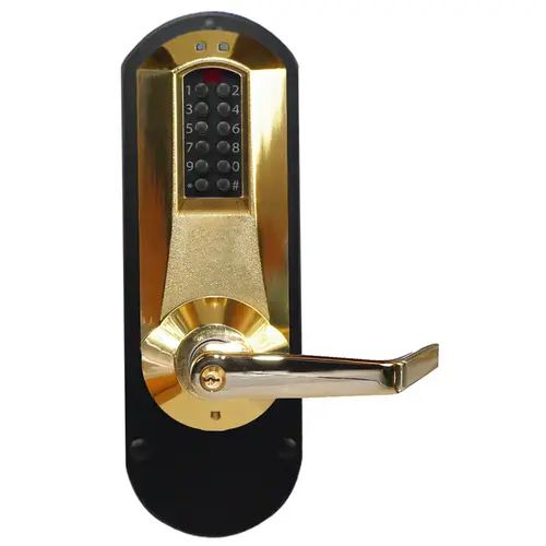 E-Plex 5000 Exit Trim, Winston Lever, 100 Access Codes, 3,000 Audit Events, KIL, Schlage C Keyway, Bright Brass