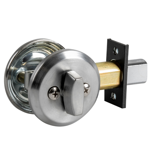 Blank Plate by Thumbturn Deadbolt with D34 Latch and D243 Strike US26D (626) Satin Chrome Finish