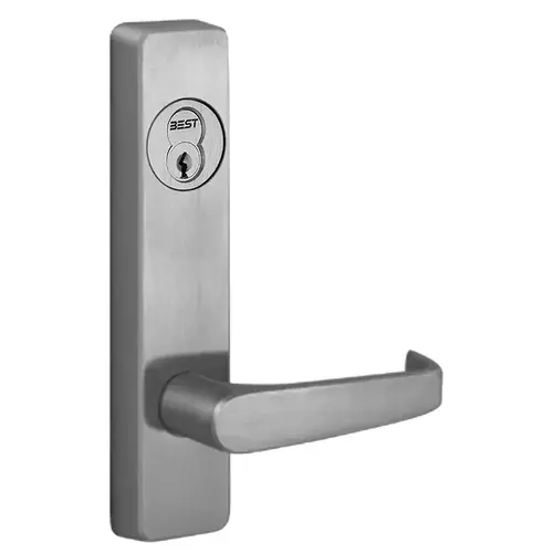 Left Hand Reverse Apex Narrow Style Key Retracting Latchbolt Trim with A Lever Satin Stainless Steel Finish