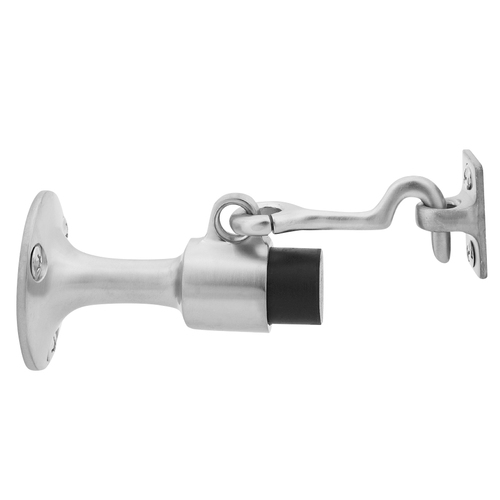 Solid Wall Stop and Holder with Drywall Mounting Bright Chrome Finish