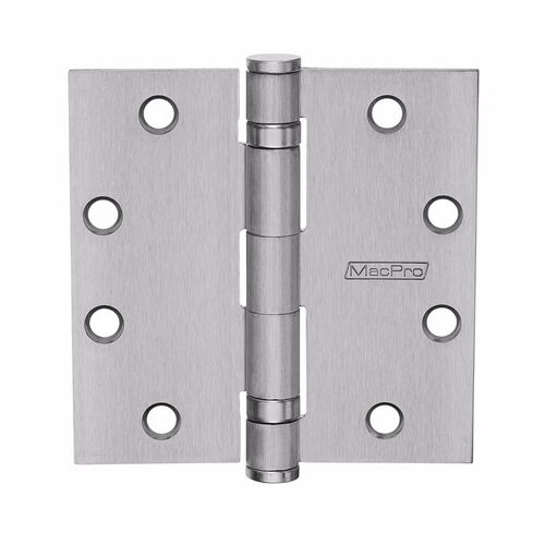 MacPro Full Mortise Hinge, 5-Knuckle, Standard Weight, 4-1/2" x 4-1/2", Square Corner, Satin Chrome