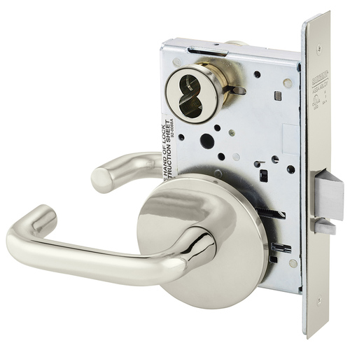 Manufacturing Mortise Lock Bright Nickel Plated Clear Coated