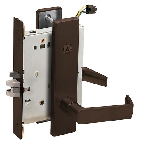 Electric Mortise Lock Dark Oxidized Satin Bronze Oil Rubbed