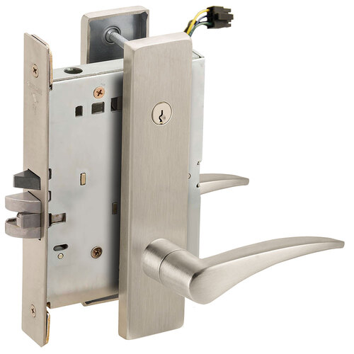 Electric Mortise Lock Satin Nickel Plated Clear Coated