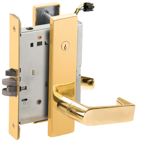 Electric Mortise Lock Bright Brass