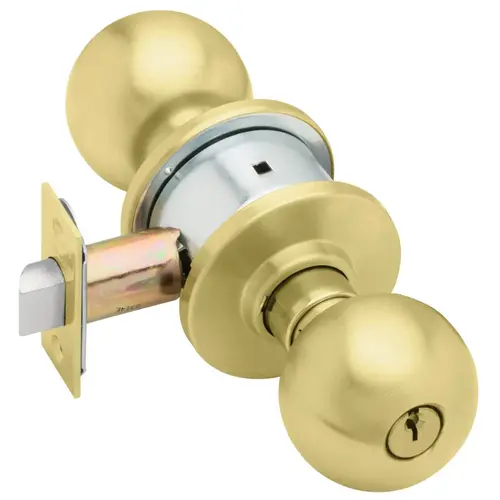 A Series Classroom Orbit Lock C Keyway with 11096 Latch 10001 Strike Satin Brass Finish