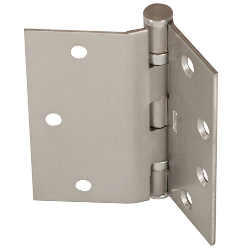 Stanley Security Solutions FBB173 5 26D Five Knuckle Ball Bearing Architectural Hinge, Steel Half Surface, Standard Weight, 5 In. by 5 In., Square Corner, Satin Chrome