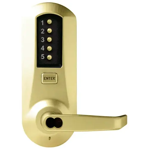 Mortise Combination Lever Lock, No Deadbolt, LFIC Prep, Less Core, Satin Brass