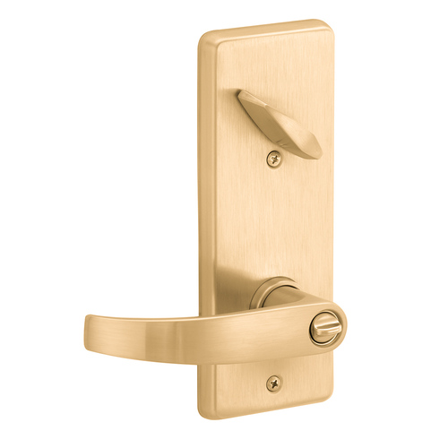 S200 Series Interconnected Entry Double Locking Neptune Lever C Keyway with 16-481 Latch 10-109 Strike Satin Brass Finish