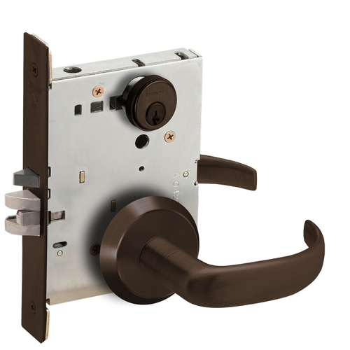 Storeroom Mortise Lock C Keyway with 17 Lever and C Rose Oil Rubbed Bronze Finish