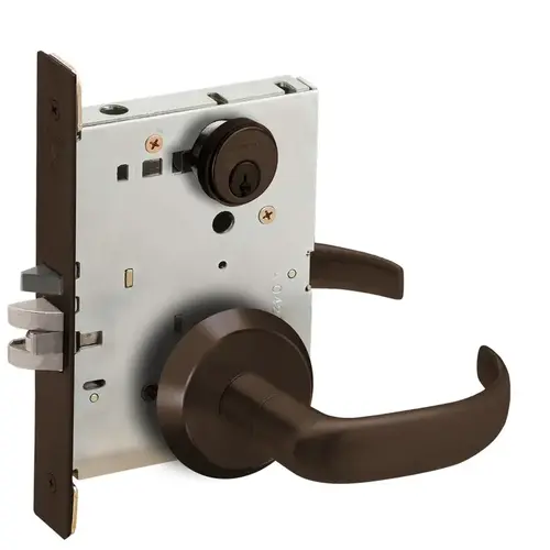 Storeroom Mortise Lock C Keyway with 17 Lever and C Rose Aged Bronze Finish