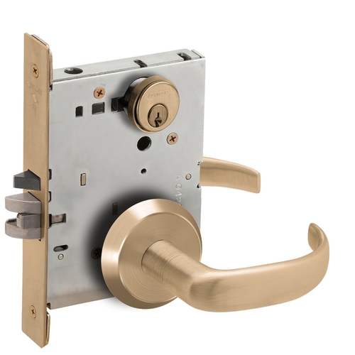 Entry / Office Mortise Lock C Keyway with 17 Lever and C Rose Antique Brass Finish