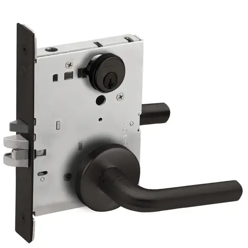 Storeroom Mortise Lock with C Keyway with 02 Lever and B Rose Matte Black Finish