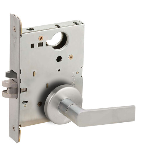 Exit Mortise Lock with 01 Lever and B Rose Satin Chrome Finish