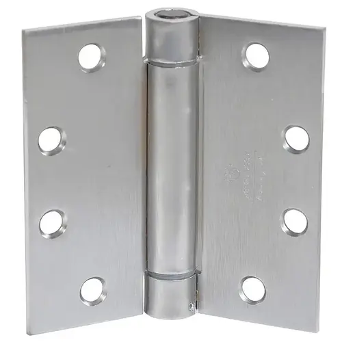 McKinney 1502 4-1/2X4-1/2 26D Full Mortise Spring Hinge, Standard Weight, 4-1/2" x 4-1/2", Square Corner, Satin Chrome