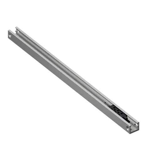 Hold Open Track with Bumper Aluminum Finish