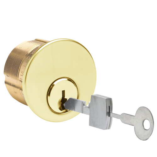 Mortise Cylinder - Captive Turnknob, 1-1/8" Length, 5 Pin, Bright Brass Kaba Ilco has a wide variety of cylinders and cores.