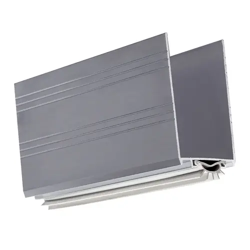 Door Bottom, 132 Inches, Vinyl Insert, Mill Aluminum