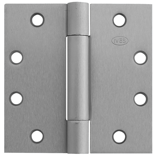 4 1/2" x 4" 3-Knuckle Spring Hinge, Standard Weight, 4-1/2" x 4", Satin Nickel Plated Clear Coated