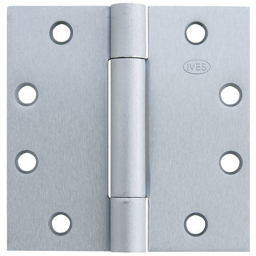 4 1/2" x 4 1/2" 3-Knuckle Concealed Bearing Hinge, Heavy Weight, 4-1/2" x 4-1/2", Satin Stainless Steel