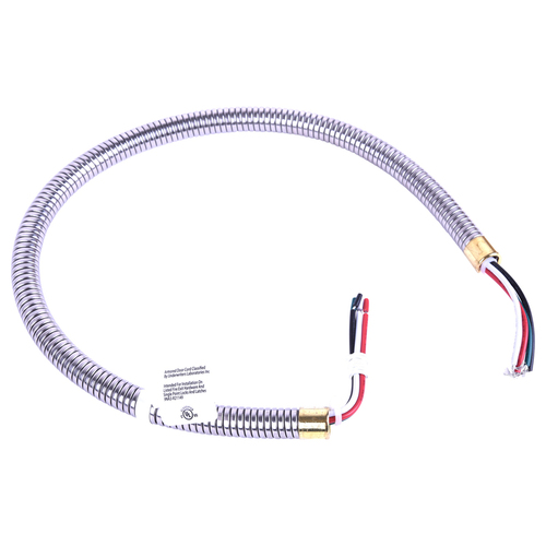 18" x 1/2" Armored Door Cord with 26" 4 Conductor Wire