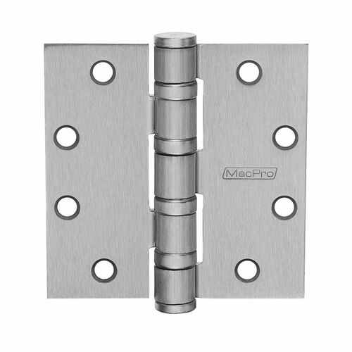 MacPro Full Mortise Hinge, 5-Knuckle, Heavy Weight, 4-1/2" x 4-1/2", Square Corner, Satin Chrome