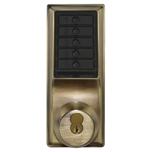 Pushbutton Lock Satin Brass Blackened Satin Relieved Clear Coated