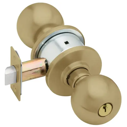 A Series Classroom Orbit Lock C Keyway with 11096 Latch 10001 Strike Antique Brass Finish