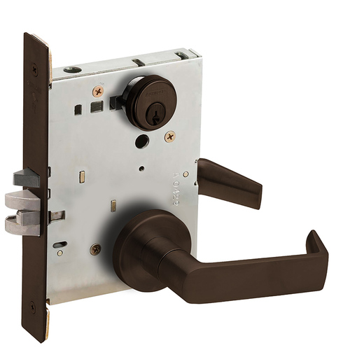 Classroom Mortise Lock C Keyway with 06 Lever and A Rose Aged Bronze Finish