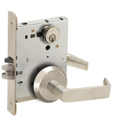 Storeroom Mortise Lock C Keyway with 06 Lever and C Rose Satin Nickel Finish