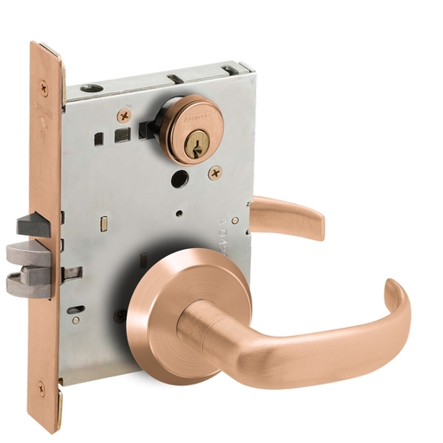 Storeroom Mortise Lock C Keyway with 17 Lever and C Rose Satin Bronze Finish