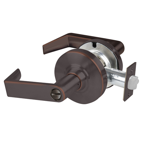 ALX Series Grade 2 Hospital Privacy Tactile Rhodes Lever Lock with 47267038 Springlatch and 47267101 ANSI Strike Aged Bronze Finish